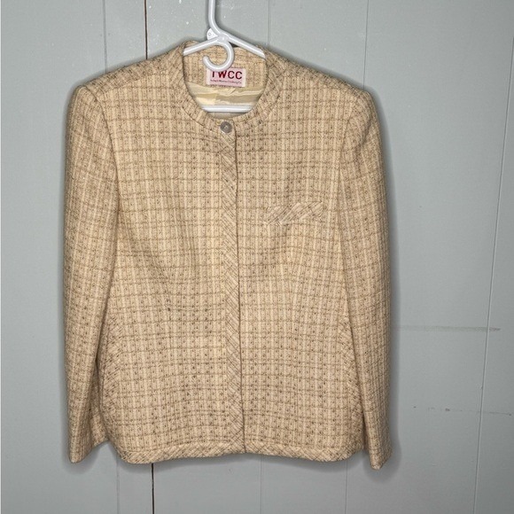 TWCC Jackets & Blazers - Vintage 60s Wool Blend Tweed Blazer Pale Yellow